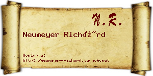 Neumeyer Richárd névjegykártya